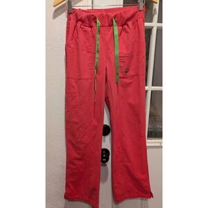 Crocs Medical Apparel Pink Pants with‎ Green Drawstrings Size Small 0116